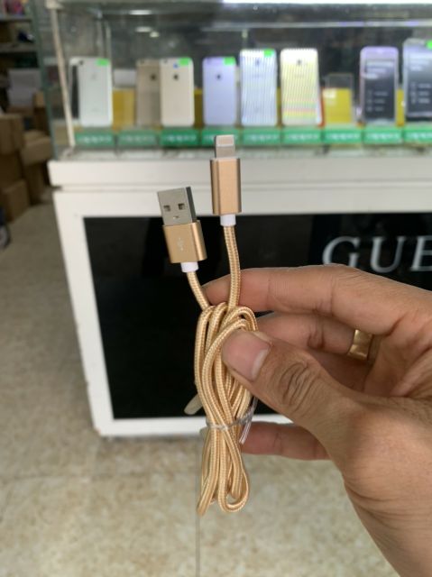 Cáp sạc iphone lightning bọc dù siêu bền - sạc nhanh ( dài 1m BH 12T )