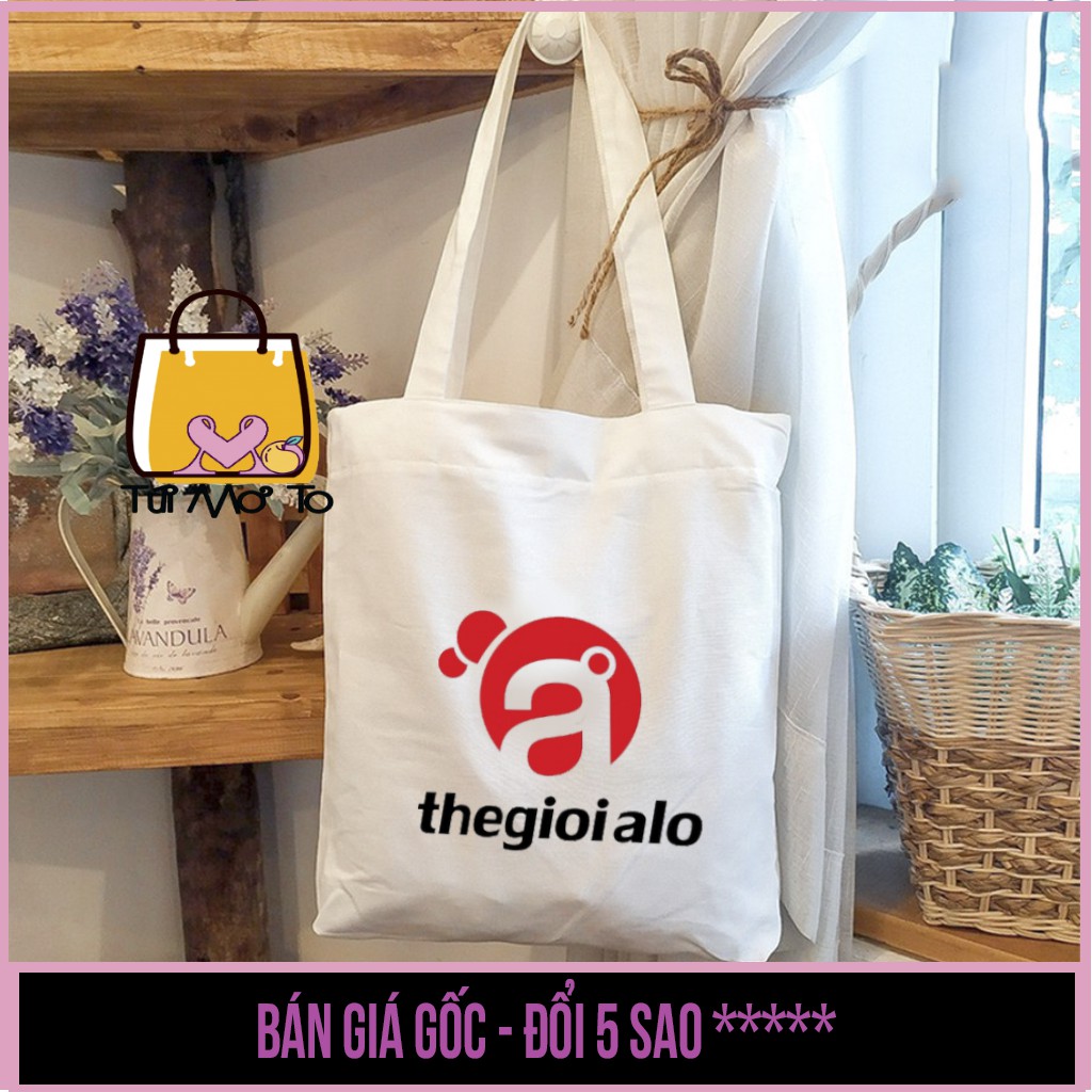 Túi tote VUÔNG THEO YÊU CẦU - Túi canvas - Túi Vải có khóa kéo - Túi Mơ To store