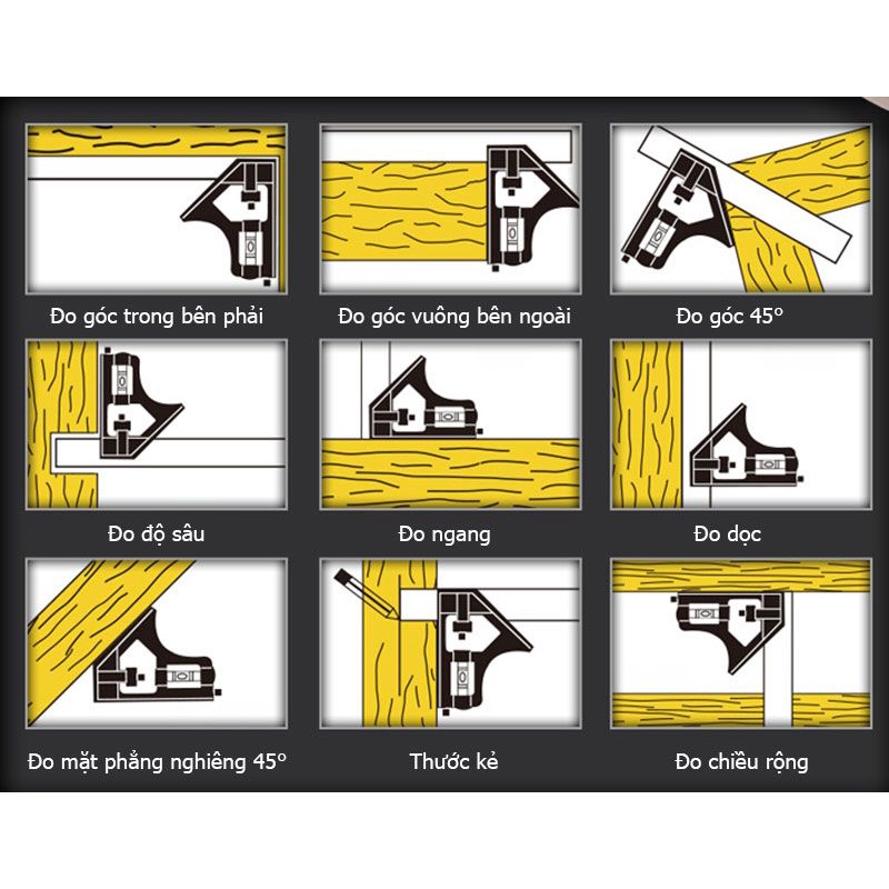 Thước vuông di chuyển - 1 chiếc cao cấp ( giao màu ngẫu nhiên )