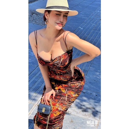 Váy 2 dây body nhún co giãn