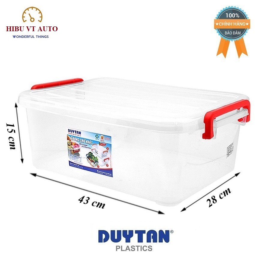 Thùng Nhựa Duy Tân Trong Suốt 10 Lít (41.2 x 27.2 x 14.5 cm)H115 giúp bạn bảo quản đồ đạc sạch sẽ, an toàn