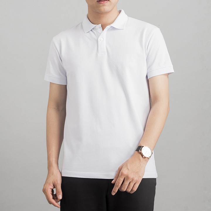 Áo thun polo ngắn tay cổ bẻ vải cotton co dãn dáng trơn trẻ trung | WebRaoVat - webraovat.net.vn