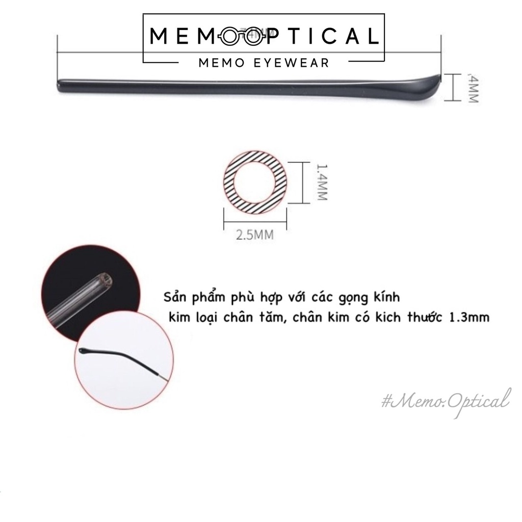 Phụ kiện bọc đuôi gọng kính cận thay thế chống trượt,đệm bọc chân càng kính thời trang Memo Optical