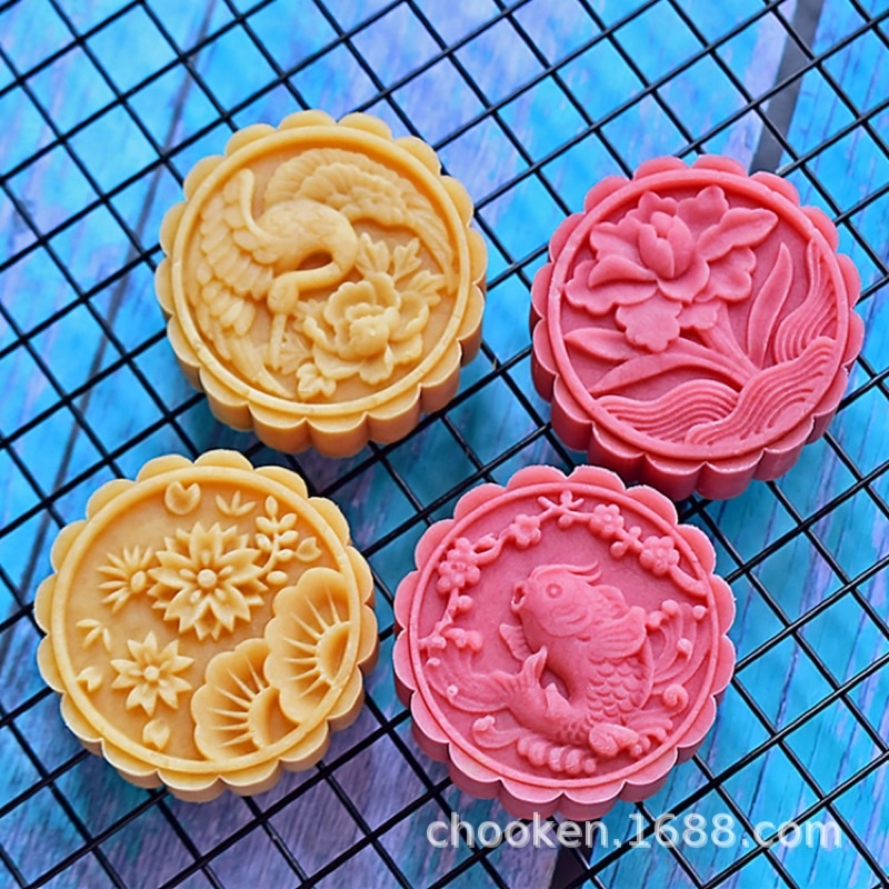 Khuôn trung thu lò xo 4 mặt 75g (MS1)