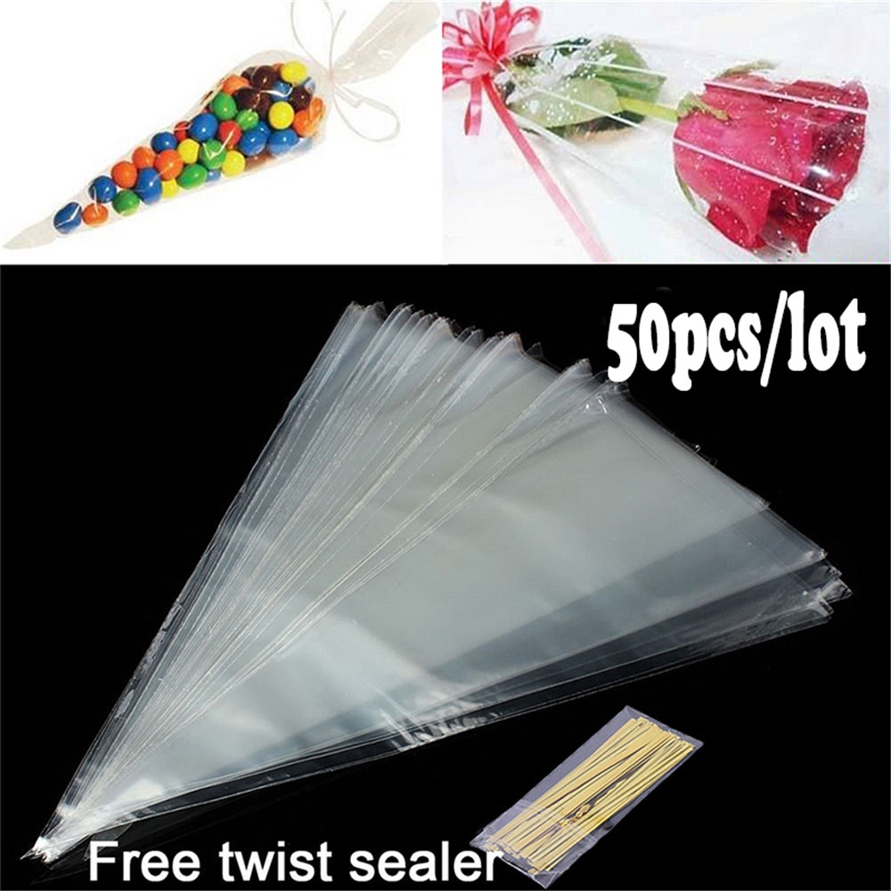 Set 50 túi đựng bánh kẹo có dây buộc