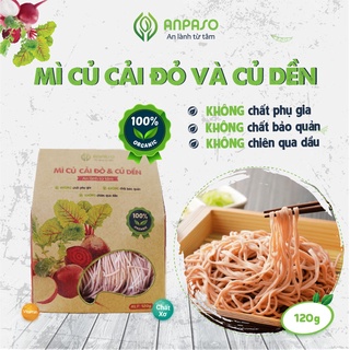 Mì Rau Eat Clean Củ Cải Đỏ và Củ Dền Hữu Cơ Organic Anpaso, Giảm Cân