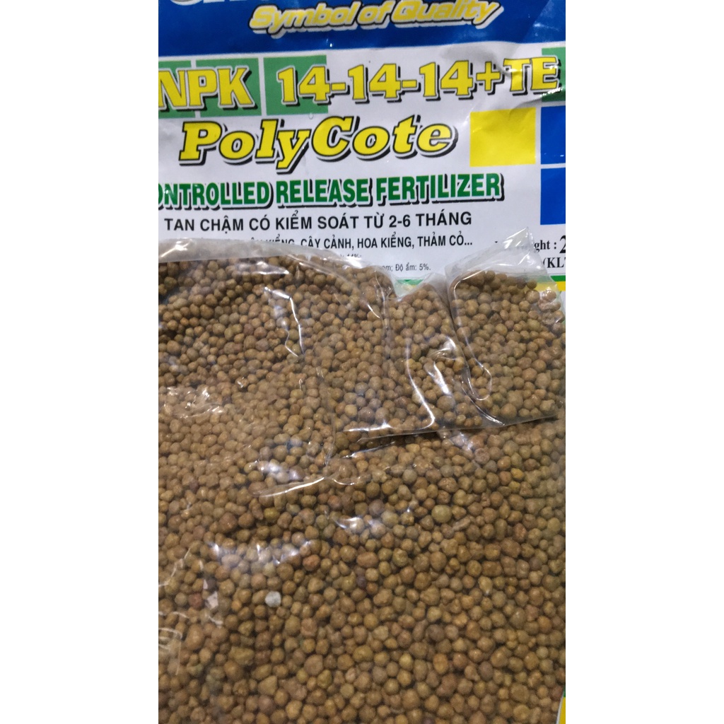 Phân bón tan chậm Poly cote Growmore 14-14-14