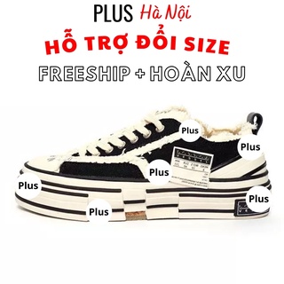 Giày thể thao sneaker 𝐗𝐕𝐄𝐒𝐒𝐄𝐋 bụi- thân giày vải đế cao su đúc tầng - cổ thấp đế cao 8cm - màu sắc trắng đen