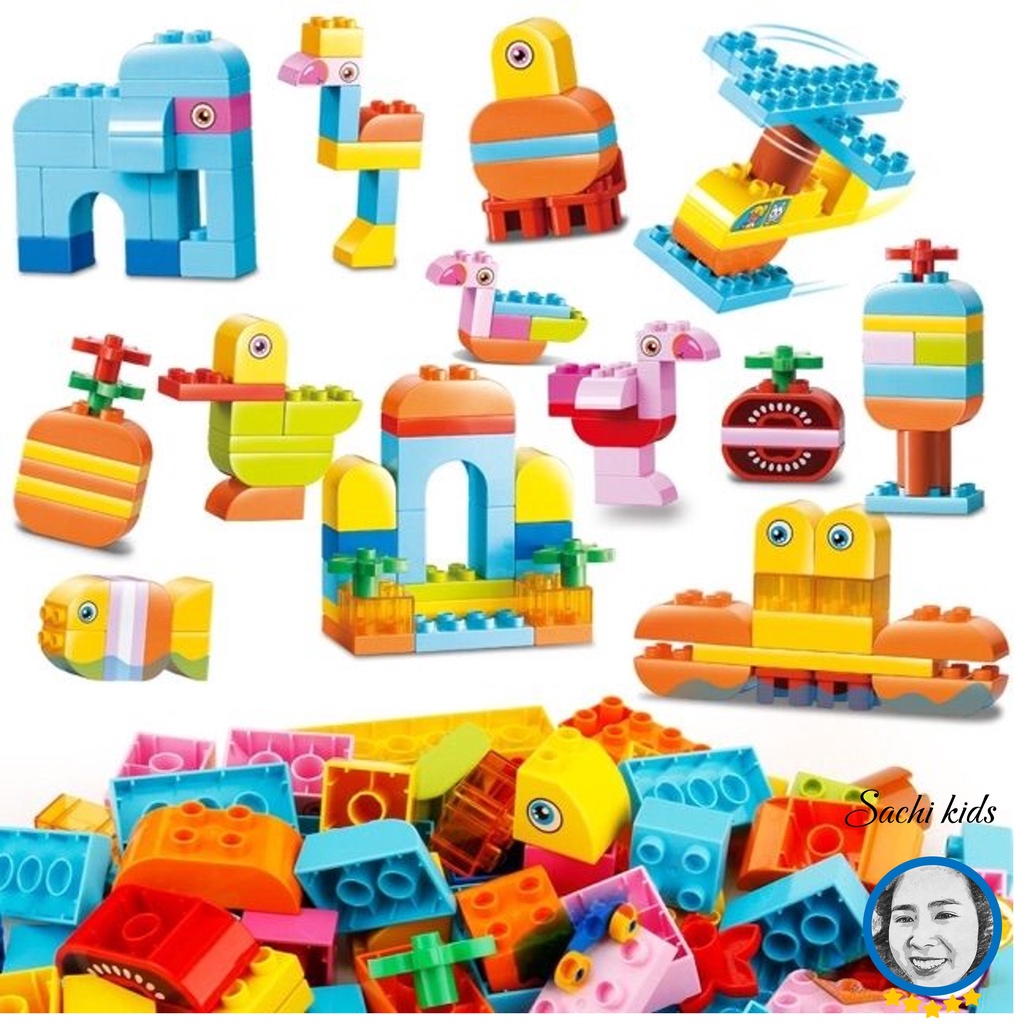 1kg Đồ Chơi Lắp Ghép Lego cỡ Duplo Cho Bé Rèn Luyện Phát Triển Trí Tuệ - Stem Hàng Việt Nam Chất Lượng Cao-Sachi kids