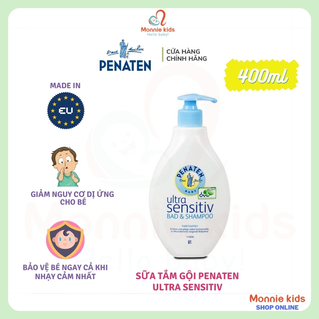 Sữa Tắm Gội PENATEN ULTRA SENSITIV 400ML Của Đức