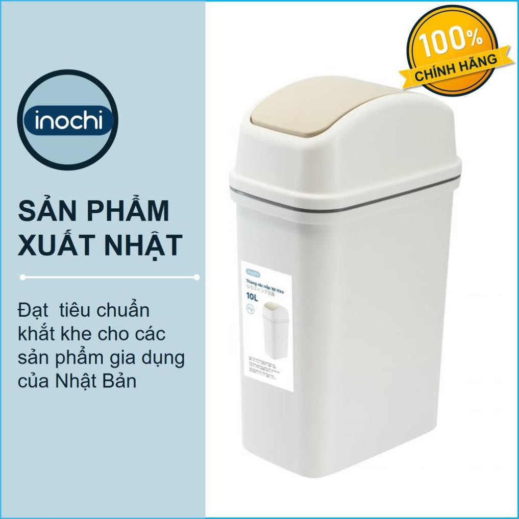 Thùng Rác Nhựa Nắp Lật Inochi 10 Lít Rất Đẹp Làm Sọt Rác Văn Phòng, Khách Sạn, Đựng Rác Gia Đình, Để Bàn Trong Nhà