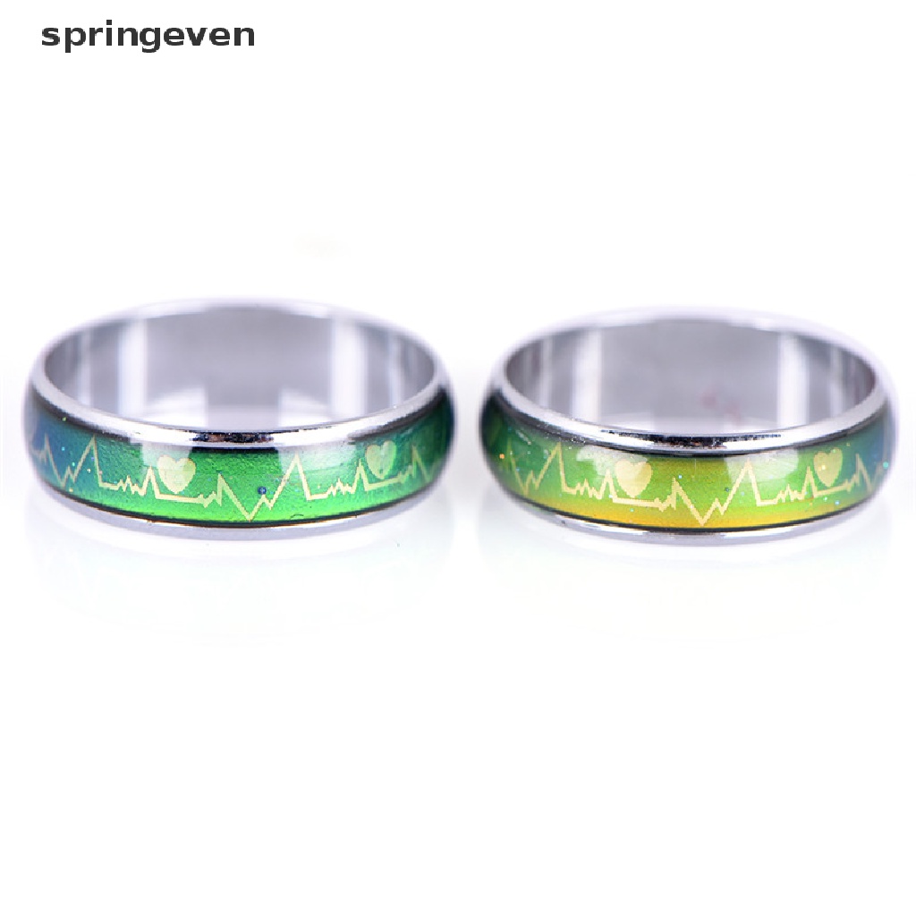 Nhẫn Đính Hôn Cảm Xúc Nhiệt Độ Bằng Thép Titan Thời Trang