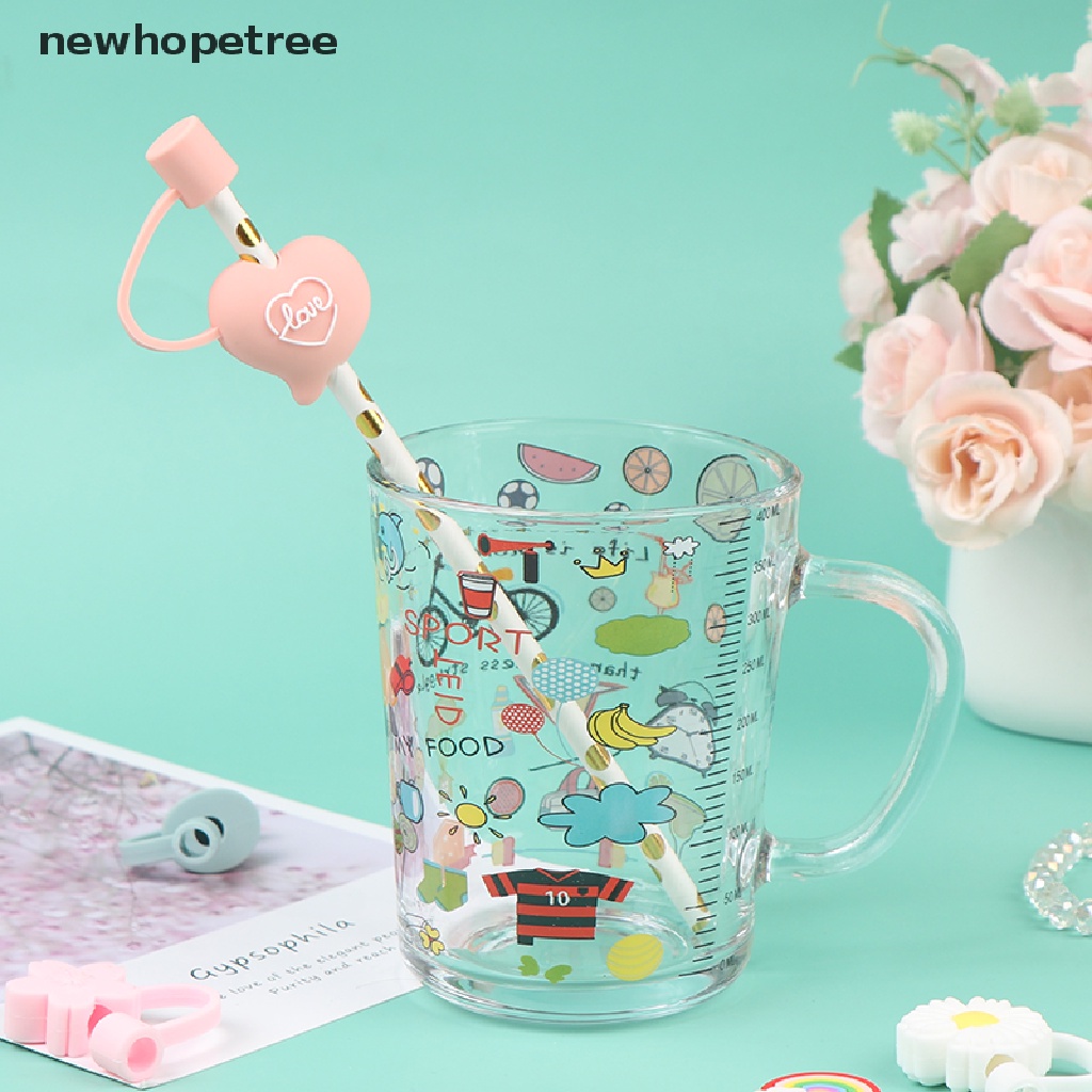 1 Nắp Đậy Ống Hút Bằng Silicone 6-8mm Họa Tiết Hoạt Hình