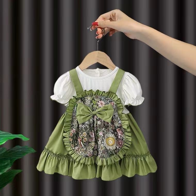 Đầm Công Chúa Tay Ngắn Phong Cách Lolita Mẫu Mới 2022 Thời Trang Mùa Hè Cho Bé Gái
