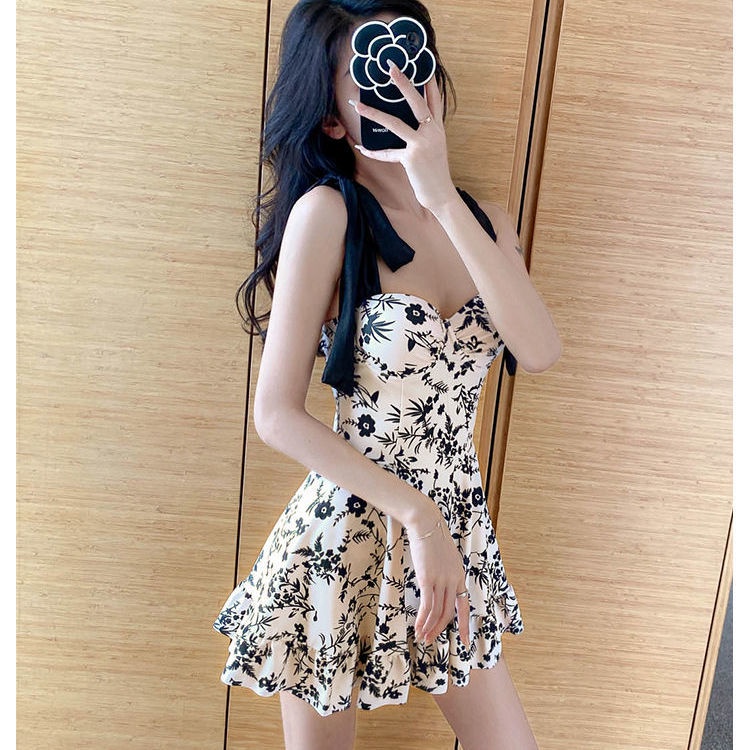 Bộ Đồ Bơi Dáng Ôm Che Bụng In Hoa Phong Cách Hàn Quốc Thời Trang Mùa Xuân Cho Nữ