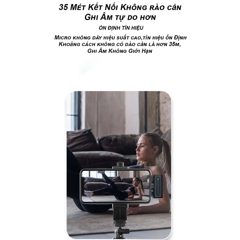 Mic Thu Âm Điện Thoại Không Dây Cao Cấp Collar M - Dòng Micro Thu Âm Kẹp Áo Đa Năng Cho Âm Thanh Cực Tốt, Pin Trâu