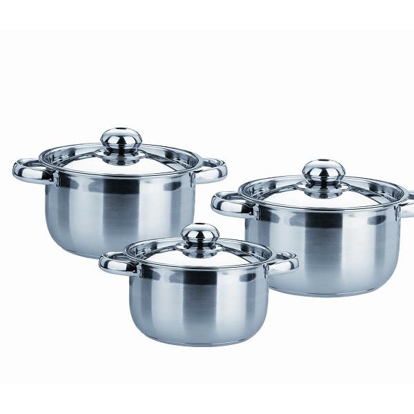 Bộ 3 nồi inox Ecosun BM-S352 - Thân inox , Nắp inox - Bảo hành 12 tháng