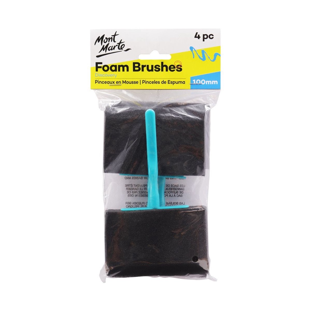 BỘ CỌ MÚT XỐP DẸT VẼ MÀU NƯỚC, ACRYLIC MONT MARTE - FOAM HOBBY BRUSH