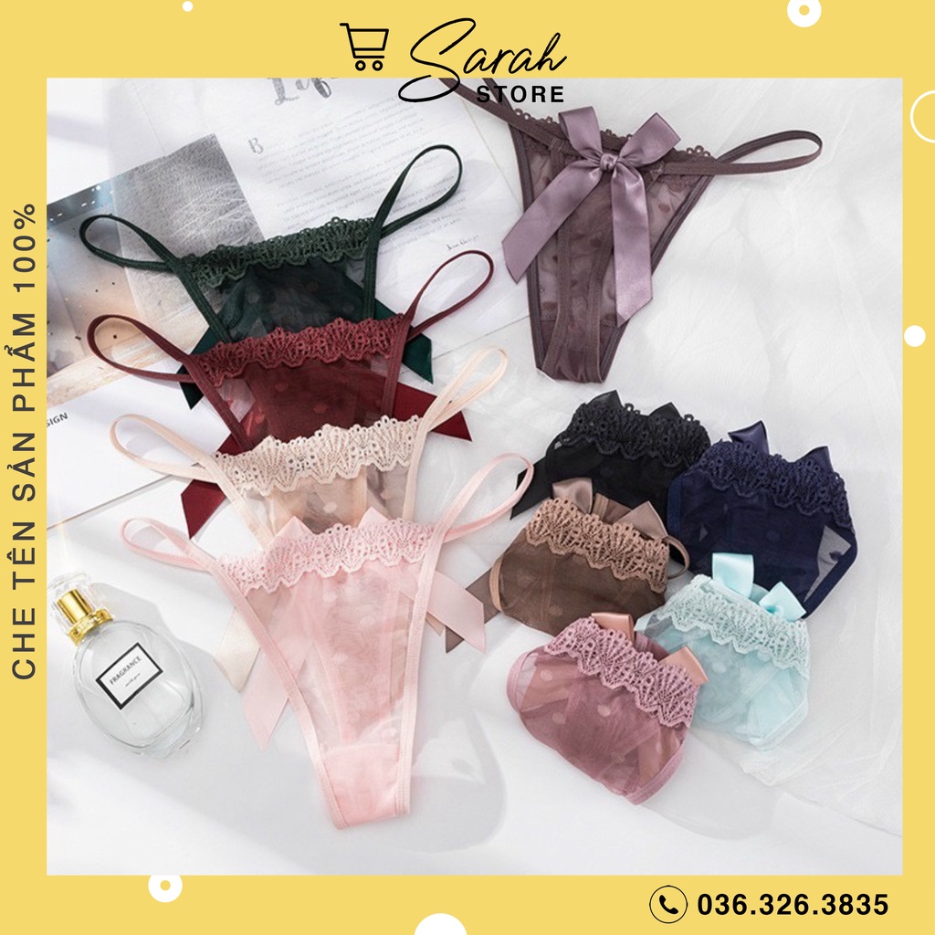 Quần Lót Nữ Lọt Khe Ren Phối Nơ Bản To Sexy 8065