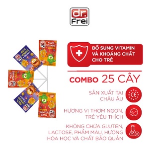 Combo 25 Cây Kẹo Mút Vitamins Tổng Hợp & Canxi Cho Trẻ Em Dr.Frei