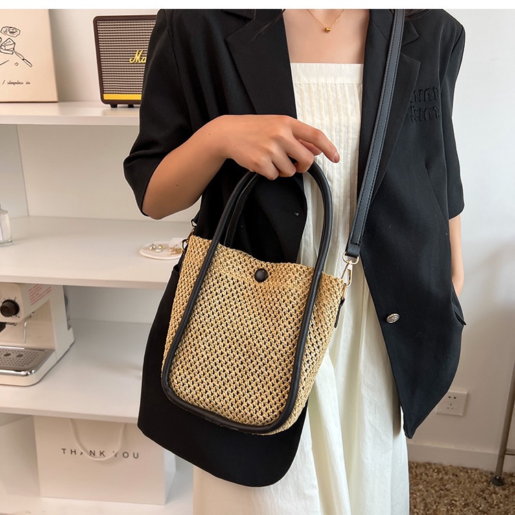 Túi Đeo Vai Đan Sợi Rơm Thủ Công Thời Trang Cho Nữ