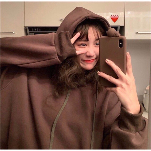 Áo khoác Hoodie Nâu - Hoodie chui đầu màu socola