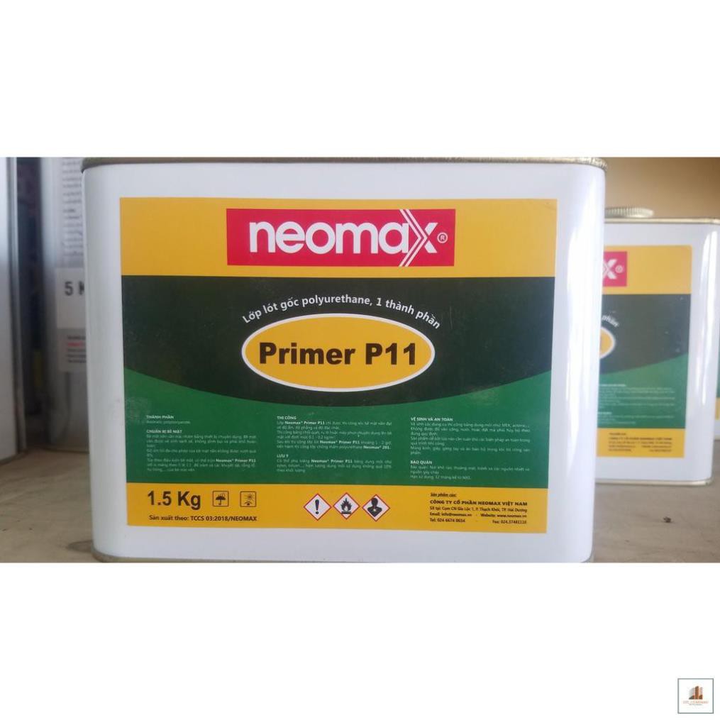 Neomax Primer P11 - Hộp 1.5Kg - Lớp lót gốc polyurethane, một thành phần, dạng lỏng màu vàng nhạt