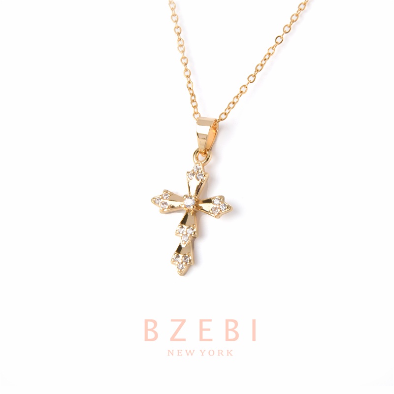 Vòng cổ Mạ Vàng 18k Mặt Thánh Giá Đính Đá Pha Lê Thời Trang 257n