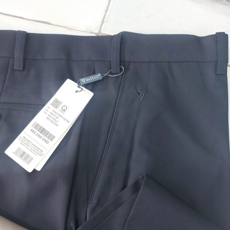 QUẦN TÂY VIỆT TIẾN CÓ LY XẾP 2 BÊN VÀ KO LY  CHÍNH HÃNG,,,,,PHOM REGULAR,,,,,GIÁ TREO 495K,,,,  SIZE 37 VÒNG CẠP 97CM