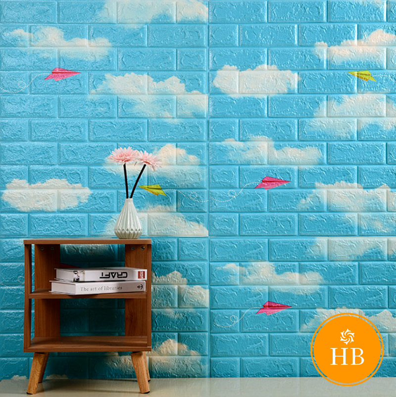 Miếng xốp dán tường hiệu ứng 3D chống ẩm hình hoạt hình 35x30cm