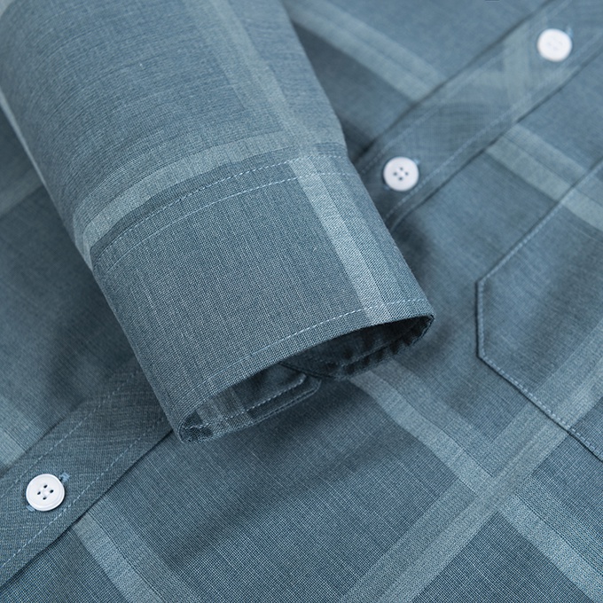 [HÀNG VIỆT NAM] Áo Sơ Mi Nam Thương Hiệu Anton Dài Tay Công Sở Trung Niên Vải Sợi Tre Họa Tiết Kẻ Caro Xanh Lục- YAC130 | BigBuy360 - bigbuy360.vn