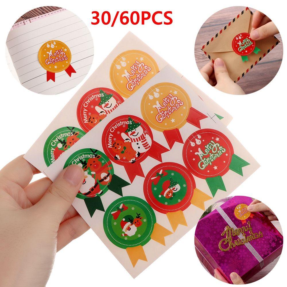 Nhãn Dán Hộp Quà Tặng In Chữ Merry Christmas Độc Đáo DIY