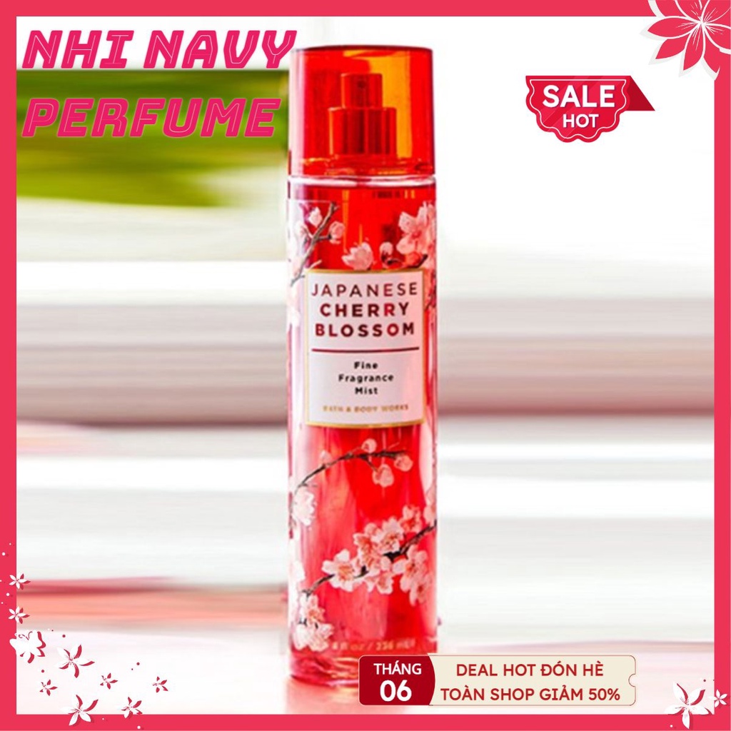 Nhi.navy Xịt thơm toàn thân Bath And Body Works mùi Japanese Cherry Blossom