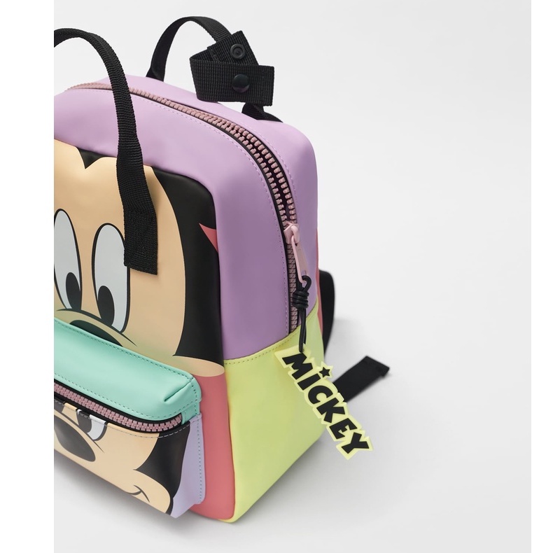 Balo cặp sách Mickey màu hồng tím cho bé đi mẫu giáo nhà trẻ