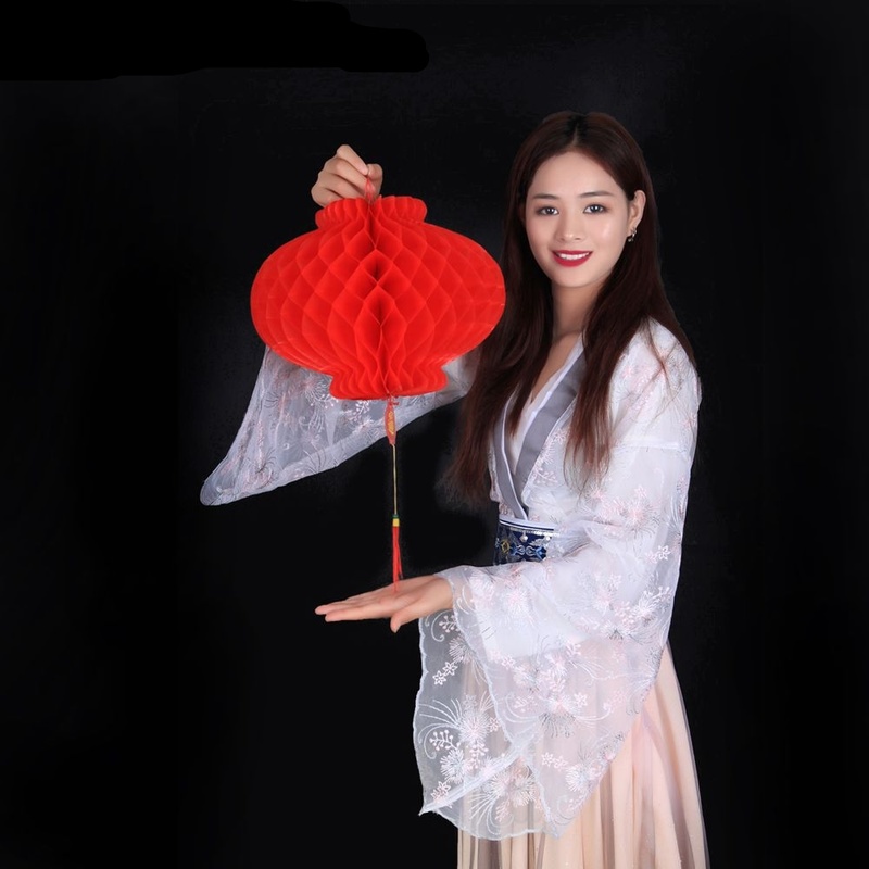 Lồng Đèn Đỏ May Mắn Trung Hoa Chống Nước Có Thể Gập Lại Trang Trí Năm Mới