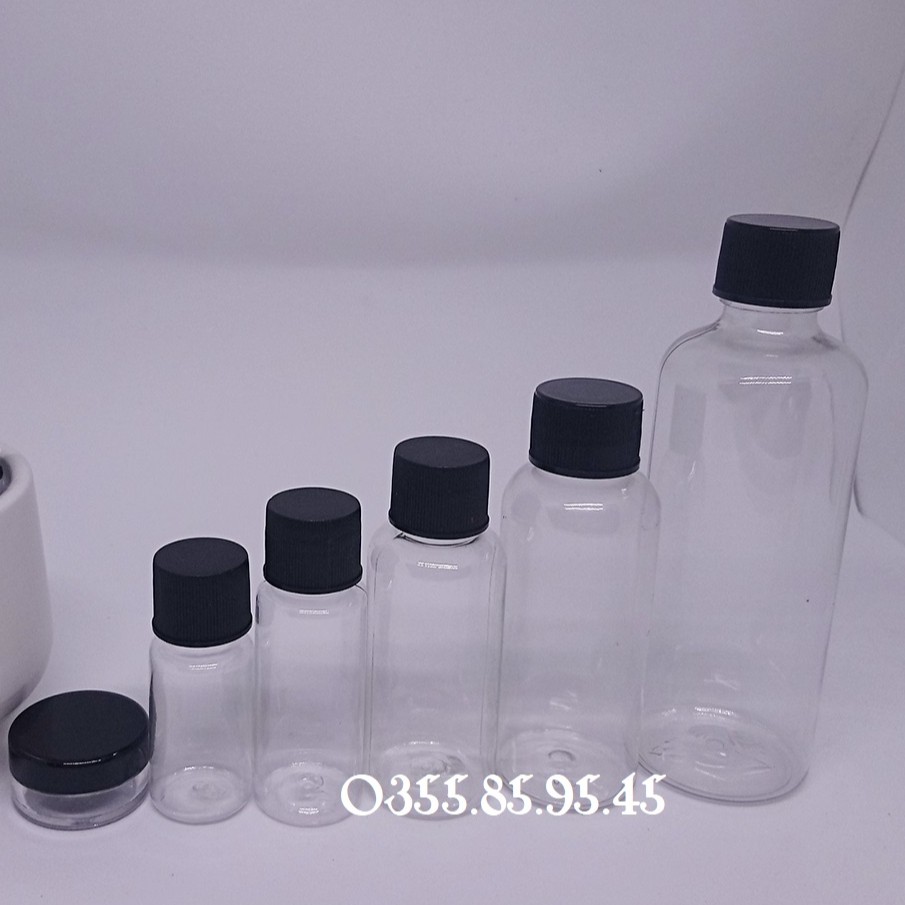 Chai nhựa nắp vặn trắng 5ml / 10ml / 15ml / 20ml / 30ml / 50ml / 80ml / 100ml - Lọ chiết mỹ phẩm