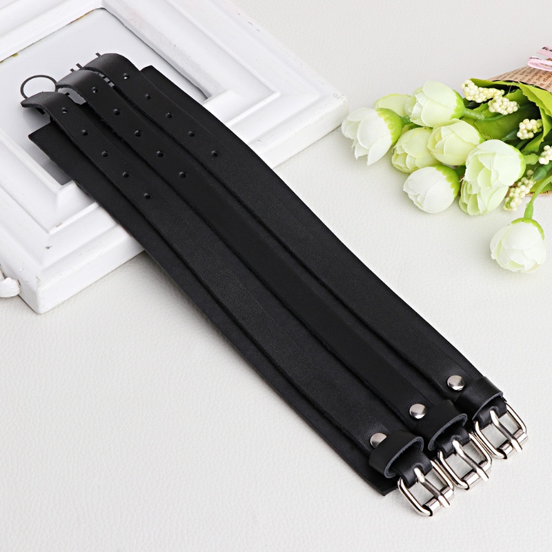 Vòng Tay Giả Da 3 Sợi Kích Thước 260x60mm Phong Cách Punk