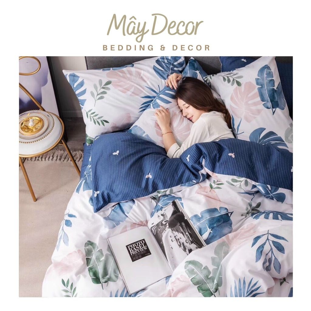 Bộ Chăn Ga Gối 100% Cotton Living cực chất Mây Decor ga giường nhập khẩu đủ size miễn phí bo chun