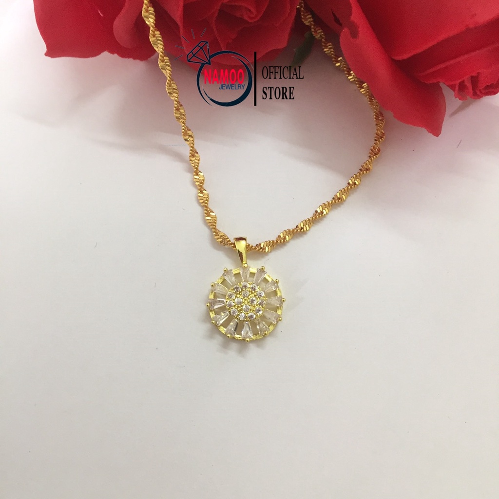 Vòng Cổ Mạ Vàng Cao Cấp, Mặt Dây Chuyền Nữ Đính Đá V508 Namoo Jewelry