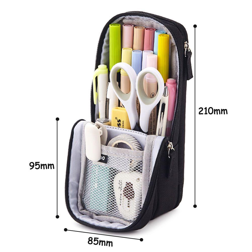 Túi Đựng Bút Bằng Vải Canvas Hai Lớp Sức Chứa Lớn Dễ Thương