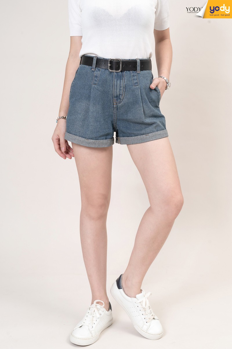 Quần short bò nữ YODY thiết kế basic mà vẫn cá tính - trẻ trung - SJN3070 | BigBuy360 - bigbuy360.vn