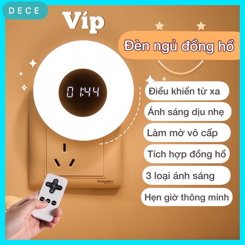 Đèn ngủ led tích hợp đồng hồ thông minh bảo hành 1 đổi 1