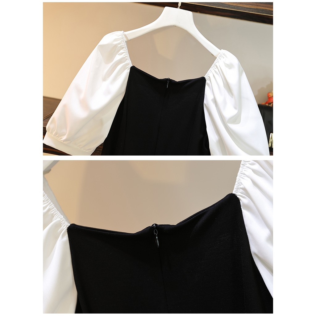 🌸Hàng Order🌸 Váy Bigsize Thắt Nơ Ngực Phối Trắng Đen Nữ Tính Cổ Điển 🌸Hàng Quảng Châu | BigBuy360 - bigbuy360.vn