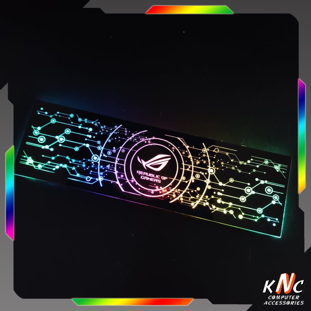 Tấm Che Hộp Nguồn PC Led 5v ARGB Họa Tiết Hình ROG Đồng Bộ Hub Coolmoon, Mainboard, Hình Mạch Điện Công Nghệ