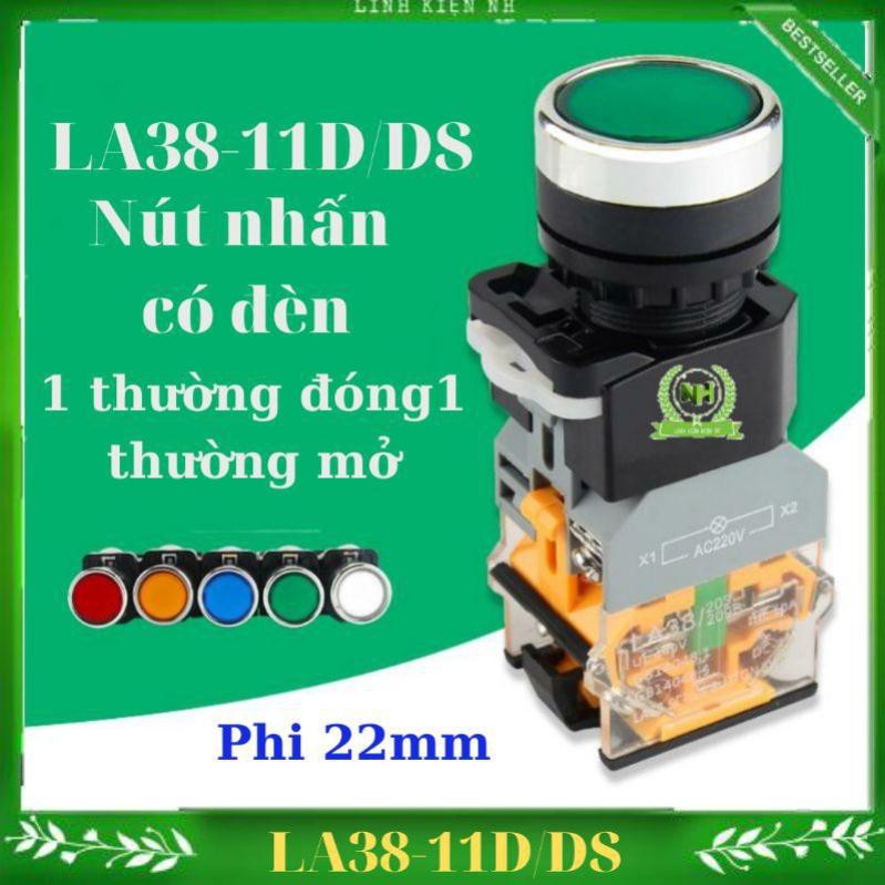 Công tắc nhấn nhả nhấn giữ có đèn LA38-11D/DS Loại Tốt