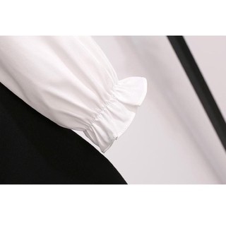 đầm cổ vest tay dài