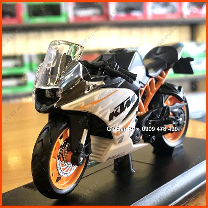 Xe Mô Hình 1:18 Moto KTM RC390 - Maisto - Đen Cam - 8850