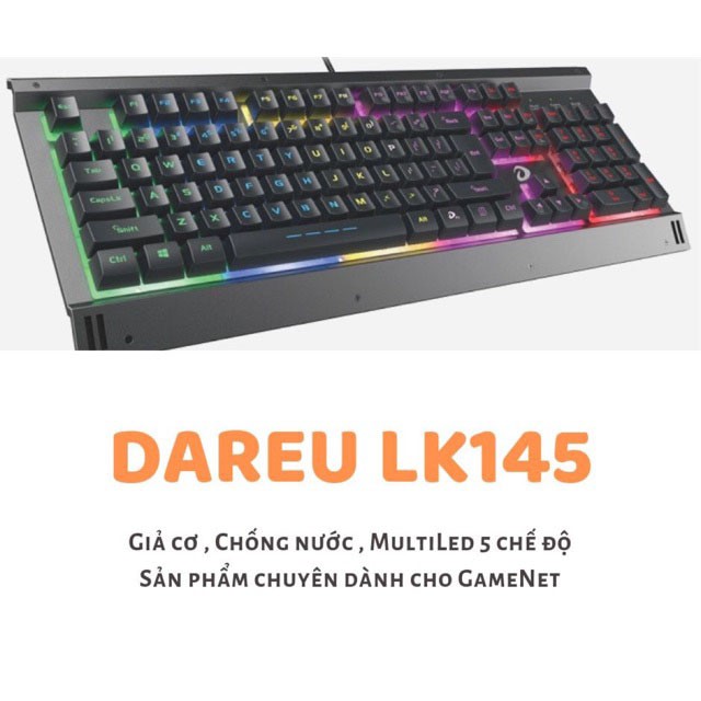 Bàn phím gaming Dareu LK145 ⚡ Freeship ⚡ led 7 màu, 5 chế độ sáng - BiBiTechs