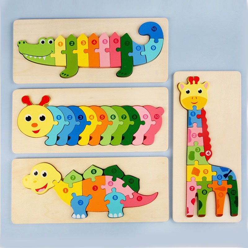 Đồ chơi tranh ghép nối số từ 1 đến 10 cho bé kích thước 30x12,8 Cm Lakids