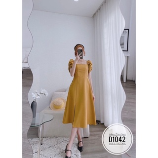 Bigsize Đầm cổ vuông xẻ tà D1042